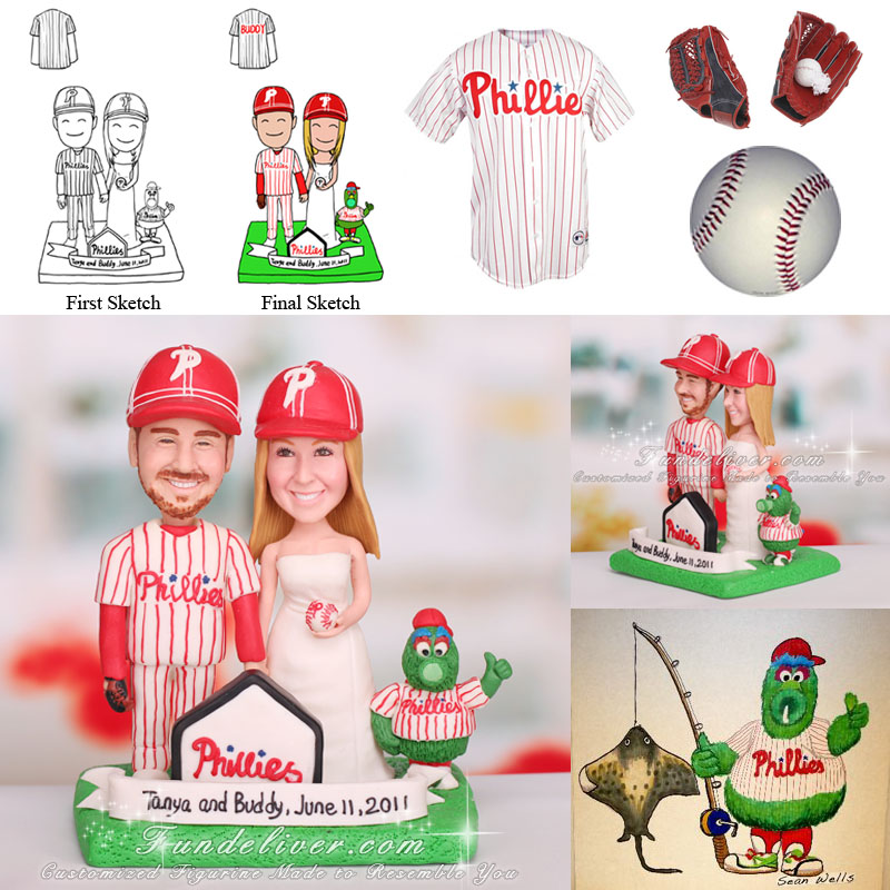 Philadelphia Phillies Baseball Cake Topper with Philly's Fanatic 